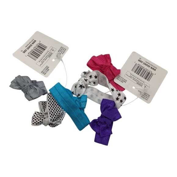 Scunci Knotted Ponytailers 3 Pcs Lot of 2 Hair Accessories Multicolor Bow - Picture 2 of 5